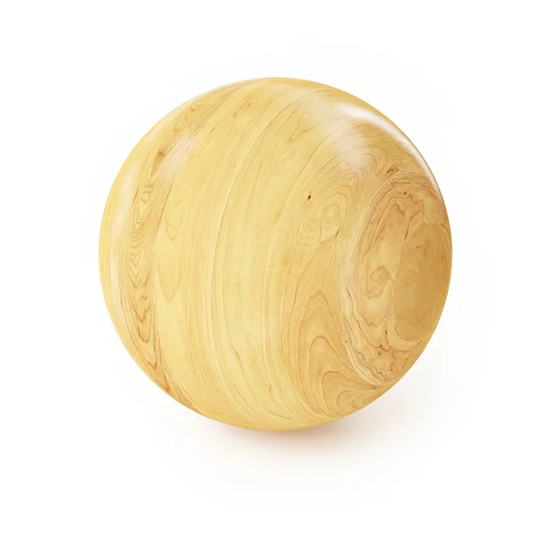 Wooden Sphere Isolated on White Background — Stock Photo, Image