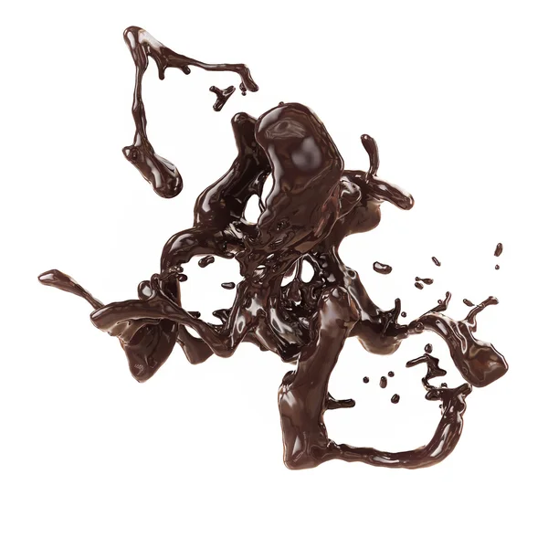 Abstract Shape, Splash of Chocolate Isolated on White background — Stock Photo, Image