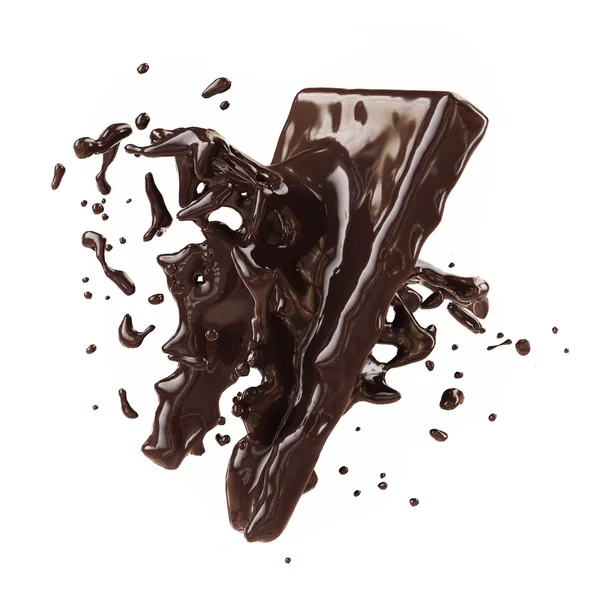 Abstraktní obrazec, splash čokolády izolovaných na bílém pozadí — Stock fotografie