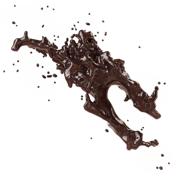 Abstract Shape, Splash of Chocolate Isolated on White background — Stock Photo, Image