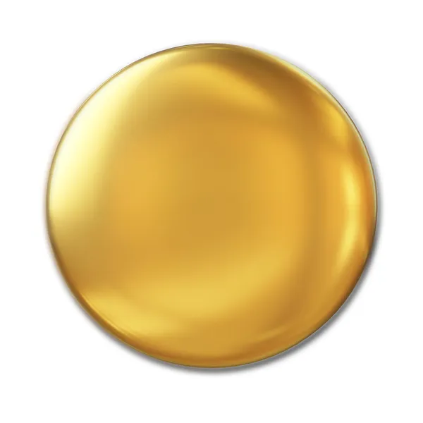 Badge d'oro isolato su sfondo bianco Immagini Stock Royalty Free