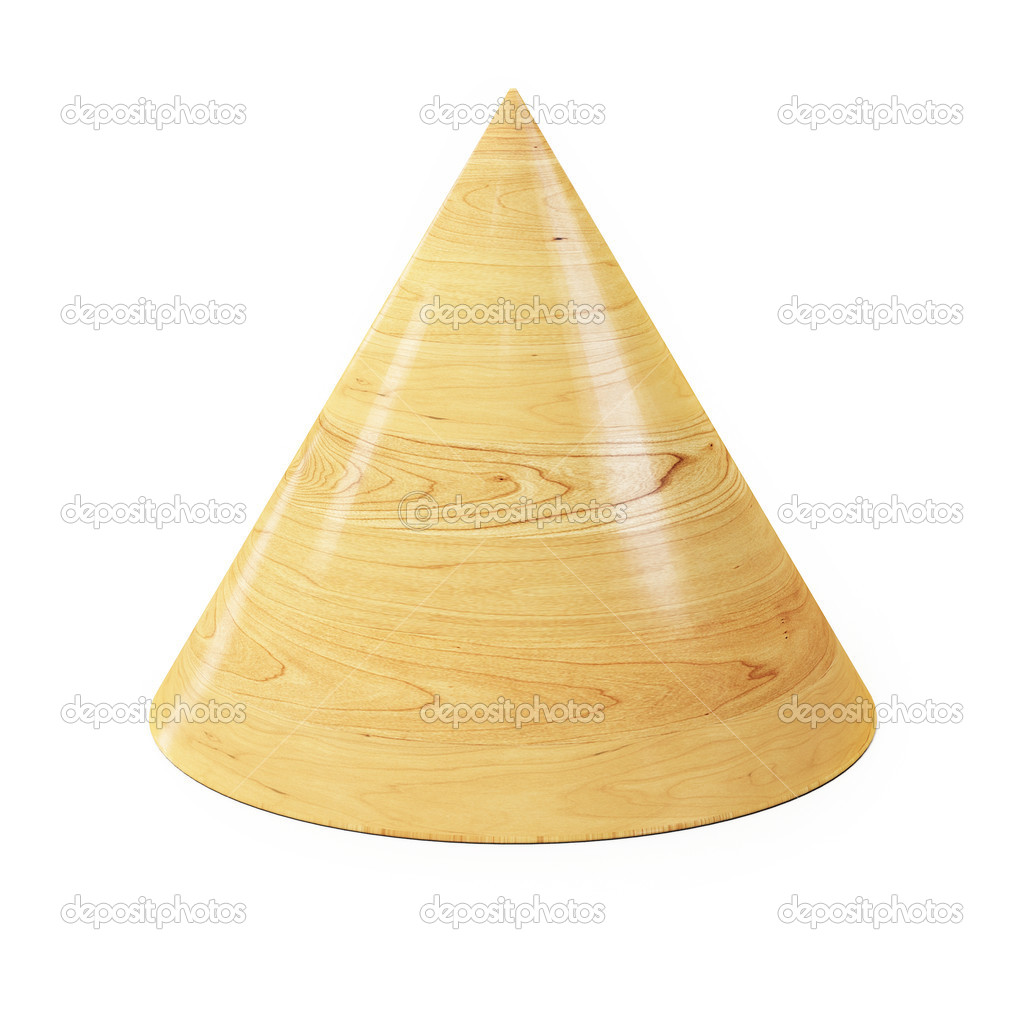 Wooden Cone Isolated on White Background — Stock Photo © CorDesign