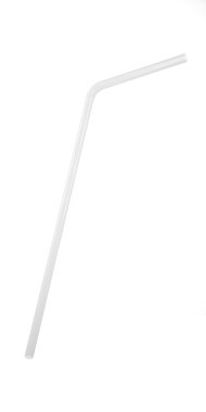 3D White Transparent Drinking Straw Isolated on White clipart