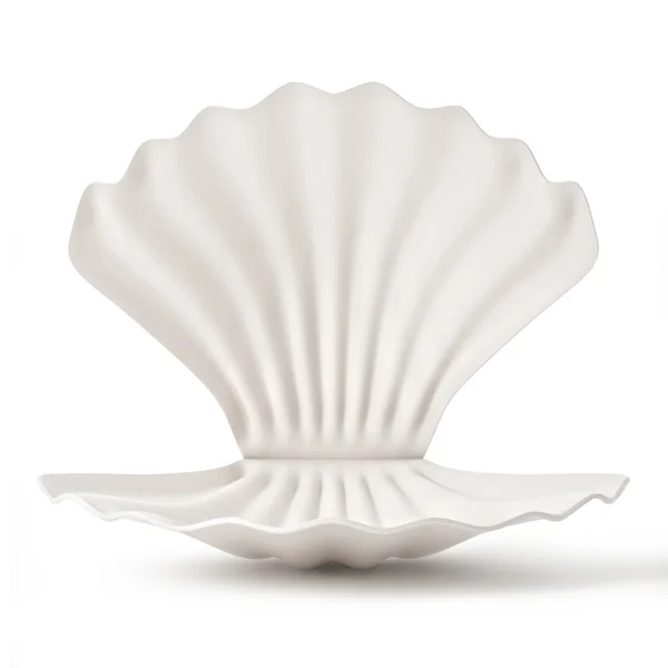 3d blanco vacío Shell aislado sobre fondo blanco — Foto de Stock