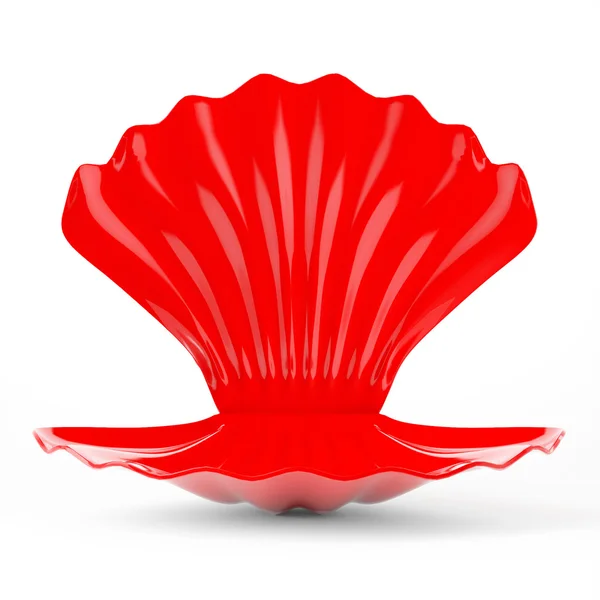 3d rojo vacío Shell aislado sobre fondo blanco — Foto de Stock