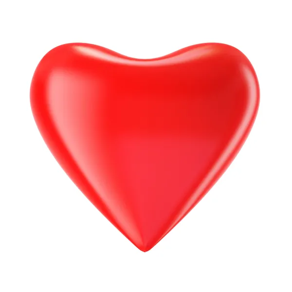 Big Red Heart, Isolated on White Background, 3d illustration — Stock Photo, Image