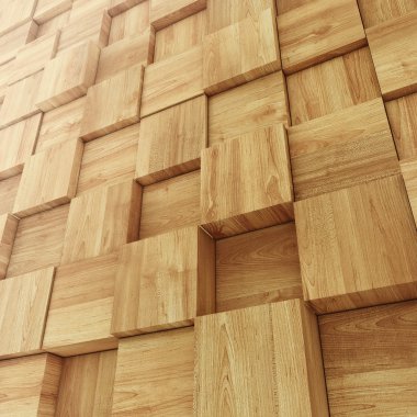 Abstract Wooden Cube background clipart