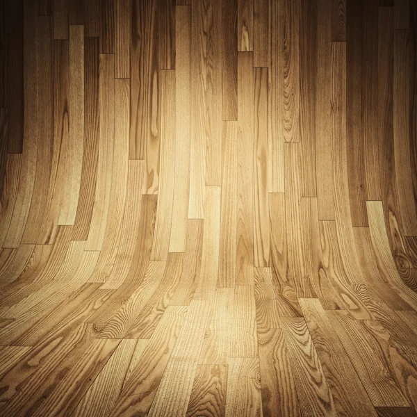 Parquet wood texture - Room covered with wooden planks - Wooden floor and walls. — Stock Photo, Image