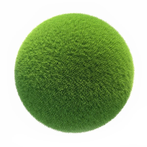 Green Grass Ball on white background — Stock Photo, Image