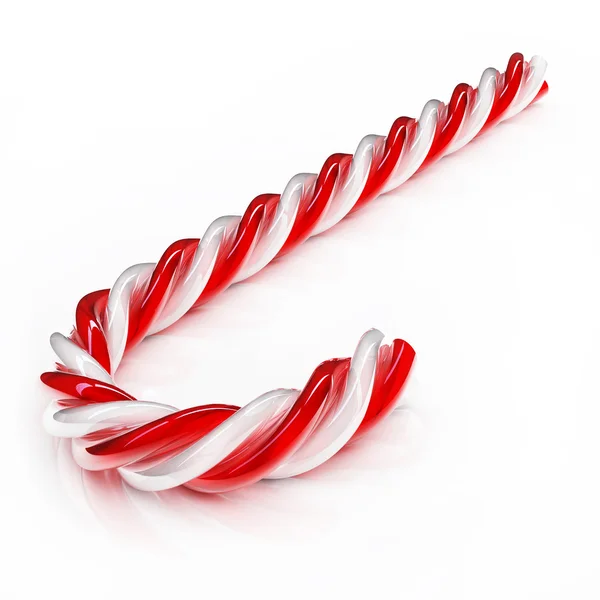 Weihnachtsbonbons - weiß und rot - isoliert auf weiß. — Stockfoto