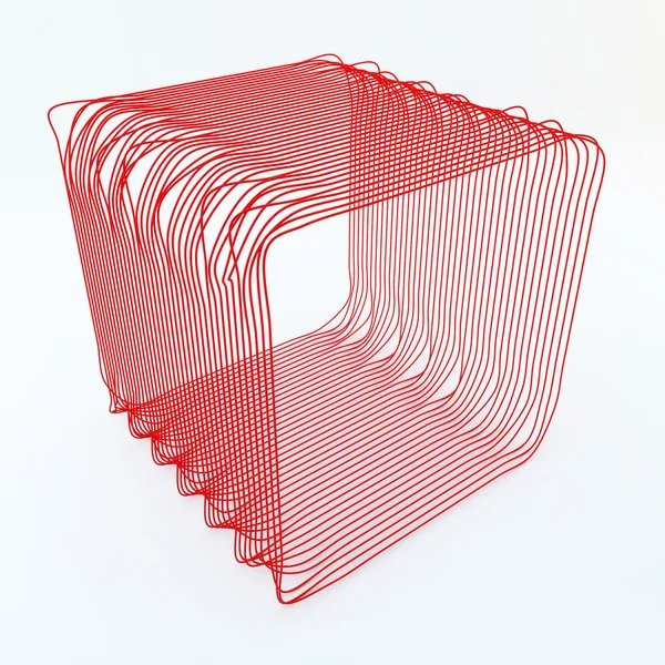 Wire cube red — Stock Photo, Image