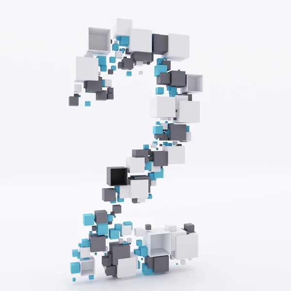 Number Two Made of Cubes 3d — Stock Photo, Image