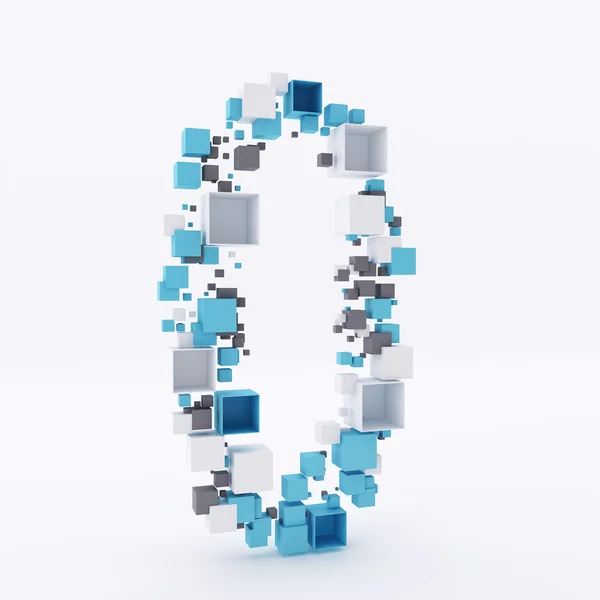 Number Zero Made of Cubes 3d — Stock Photo, Image