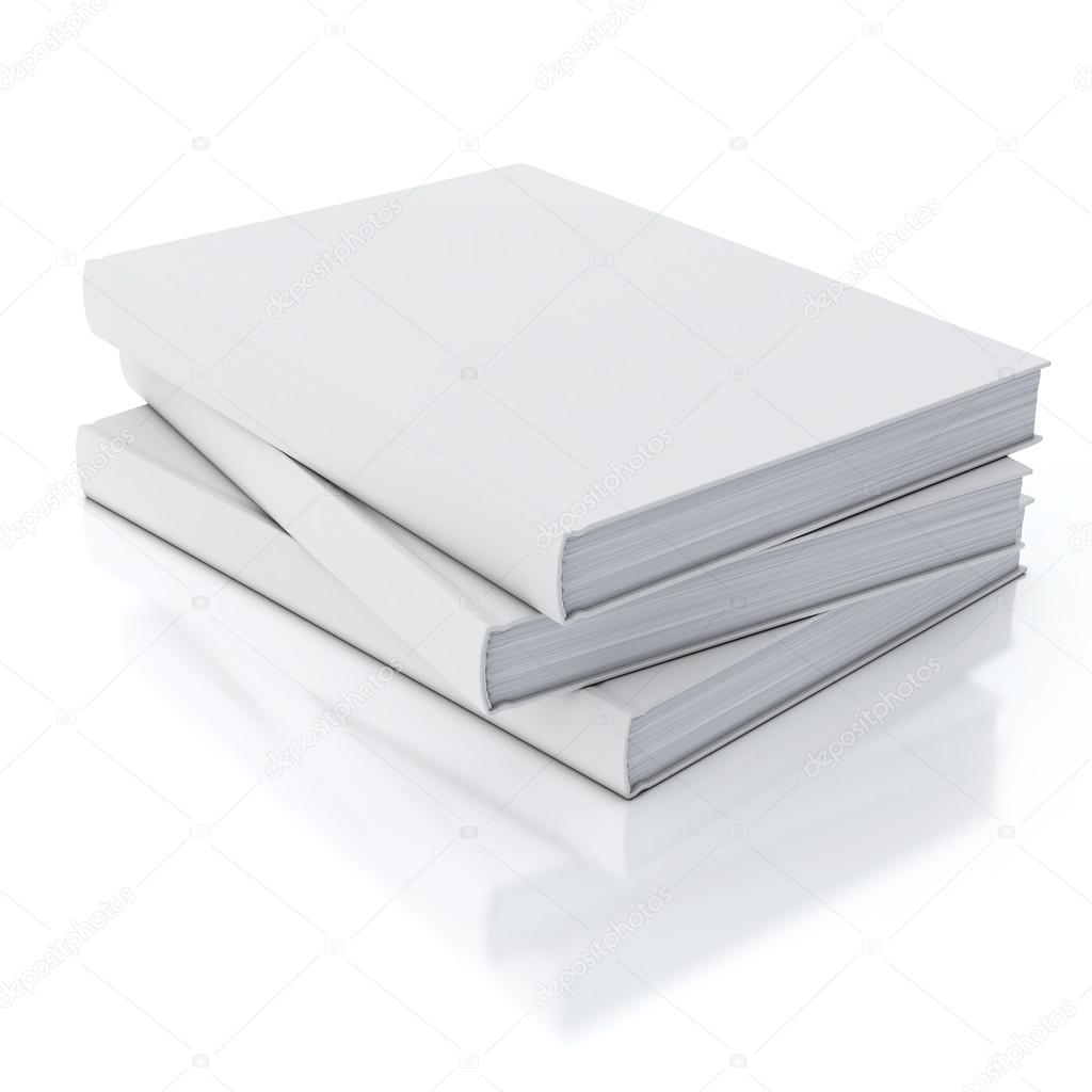 Blank books isolated over white