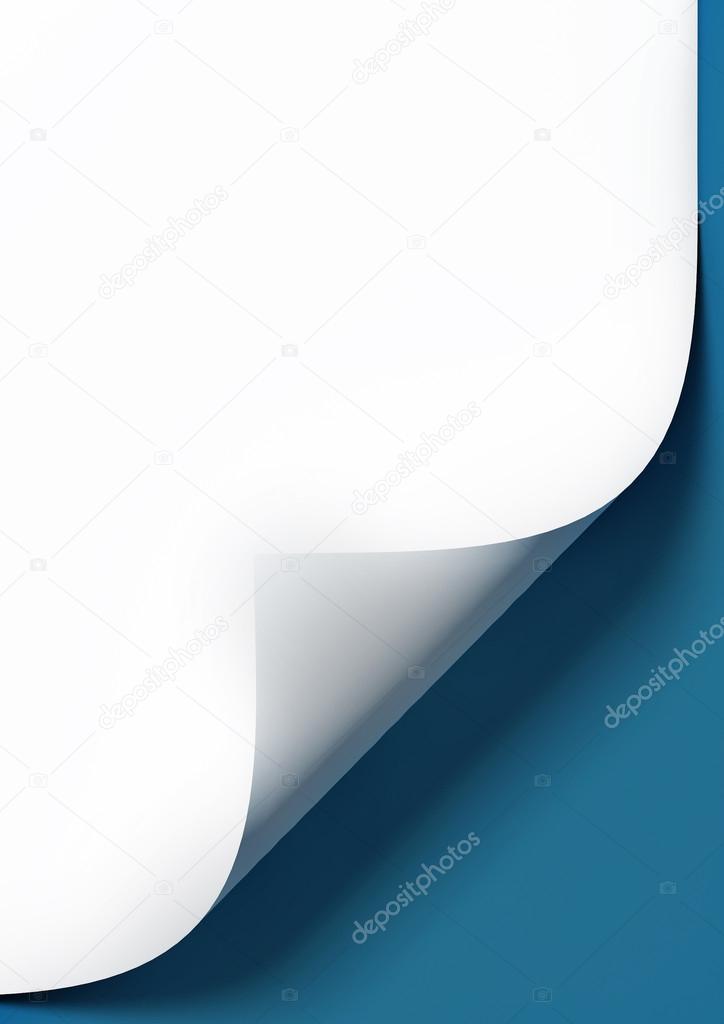 Empty paper sheet with blue background