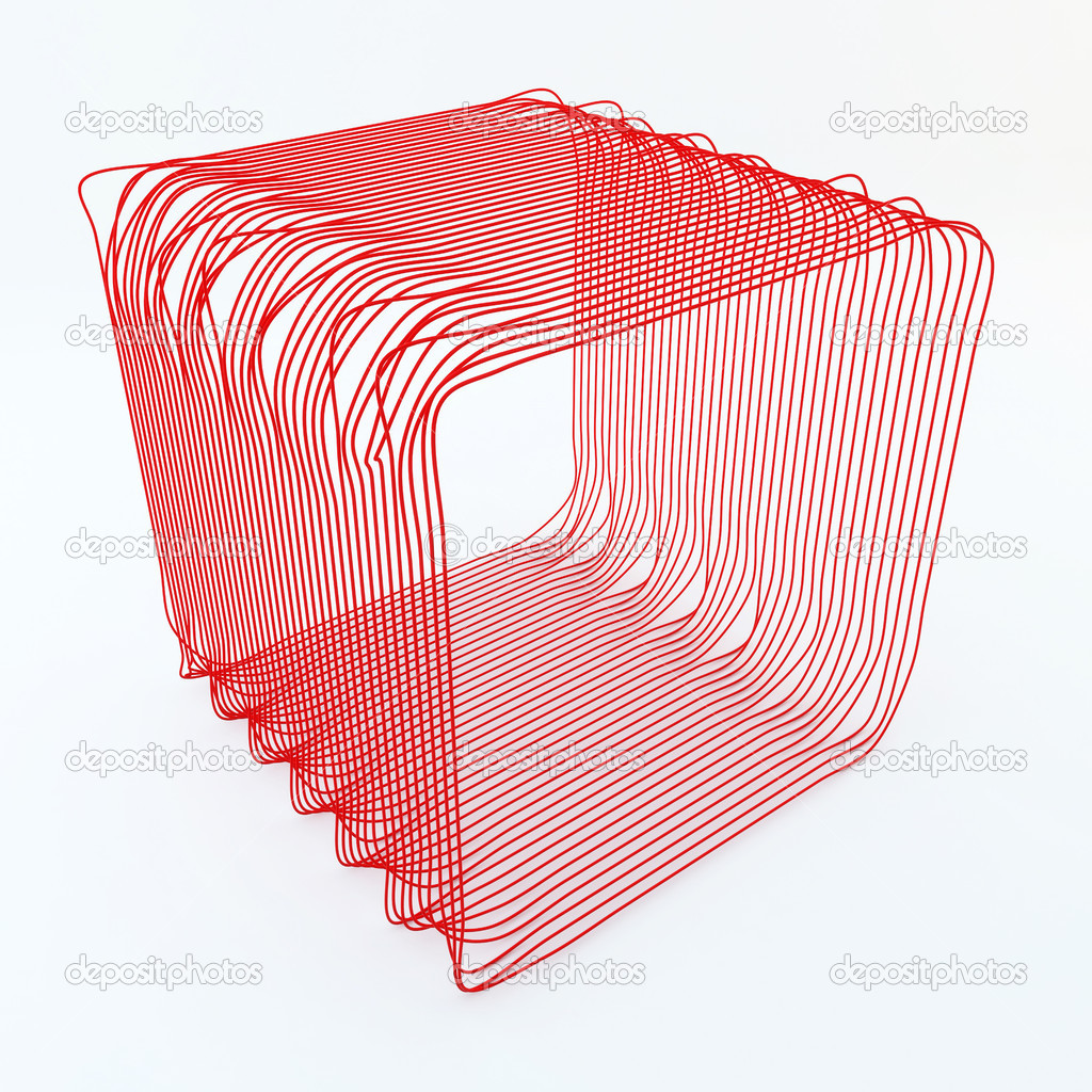Wire cube red