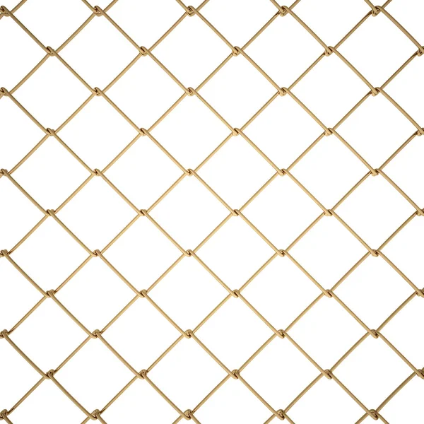 3d Wire Fence Gold — Stock Photo, Image
