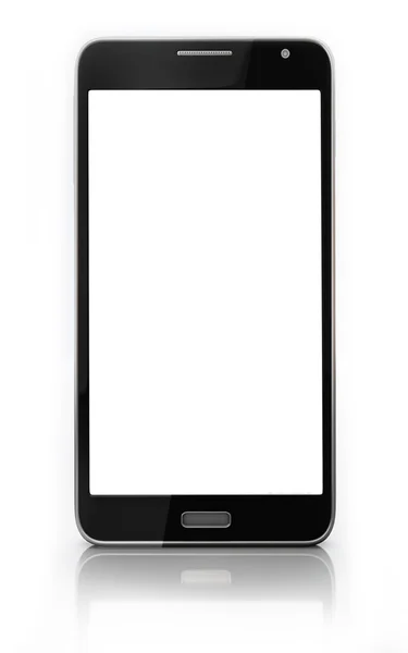 Tela de toque em branco do telefone inteligente isolada no fundo branco — Fotografia de Stock