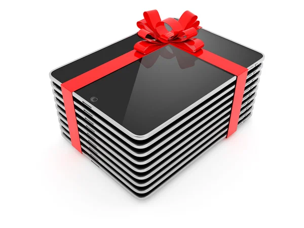 Pack voor computer tablet gift geïsoleerd op witte achtergrond — Stockfoto