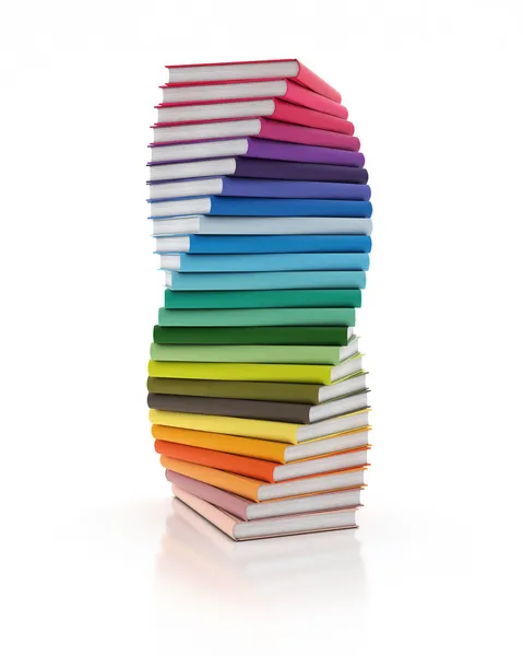 Farbige Bücher isoliert auf weißem Hintergrund, Illustration — Stockfoto