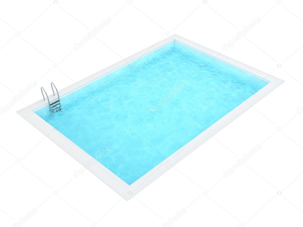 Rectangle Swimming Pool Isolated on White Background