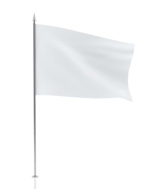 White Flag Isolated on White Background clipart