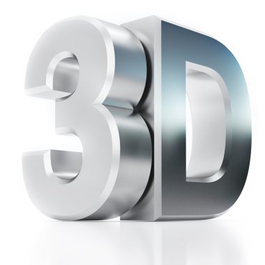 Gümüş parlak metalik 3d kelime yapılmış