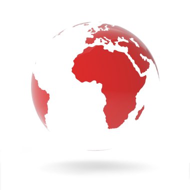 Beyaz arka plan üzerinde izole modern kırmızı Küre