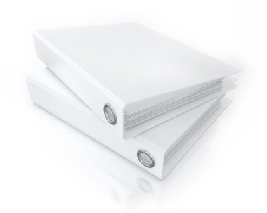 White Binders on the Floor, Template, Render clipart