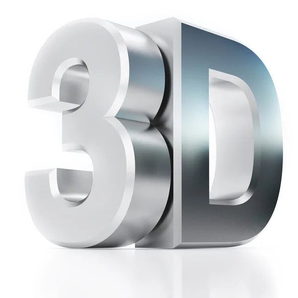 Metallisch glänzendes 3D-Wort aus Silber — Stockfoto
