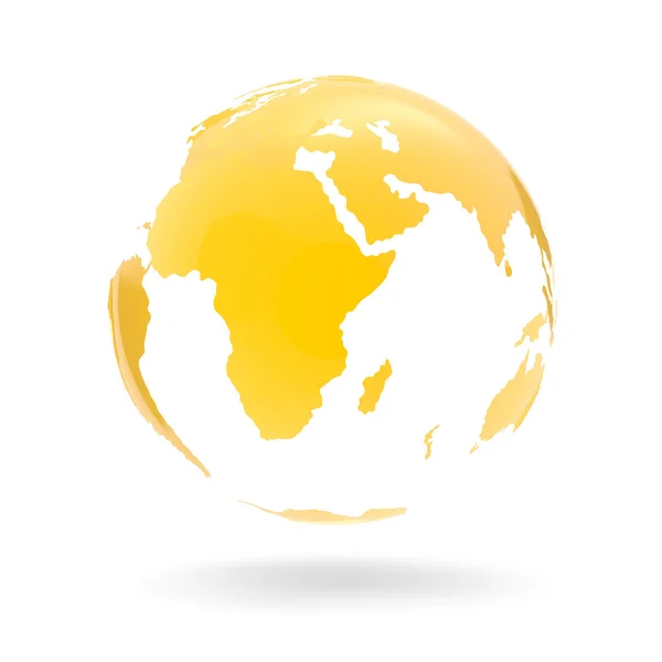 Moderno globo amarillo aislado sobre fondo blanco — Foto de Stock
