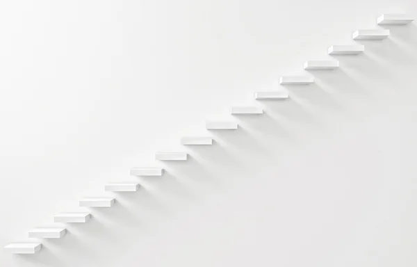 Stairs Rendered on the White Wall — Stock Photo, Image