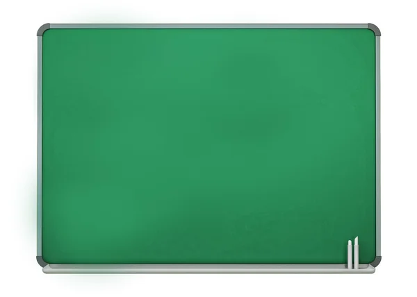 Leere grüne Tafel isoliert auf weißem Hintergrund — Stockfoto