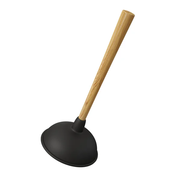 Toilet Plunger on White Background, Black Rubber — Stock Photo, Image