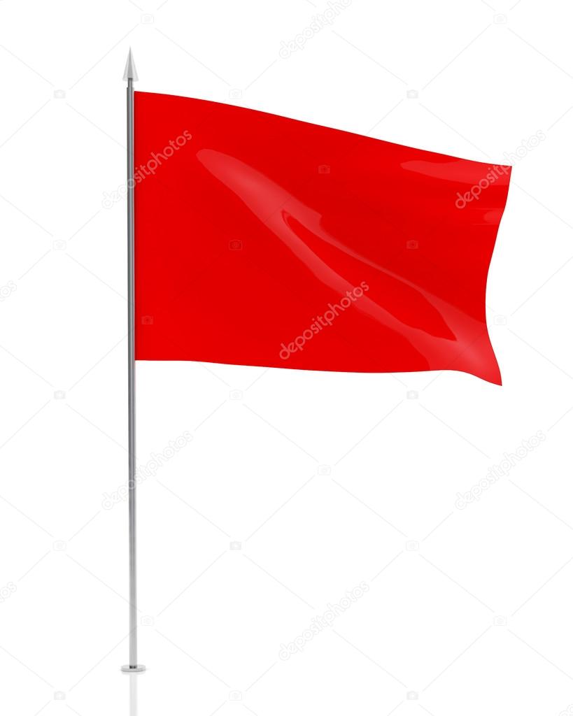 Red Flag Isolated on White Background