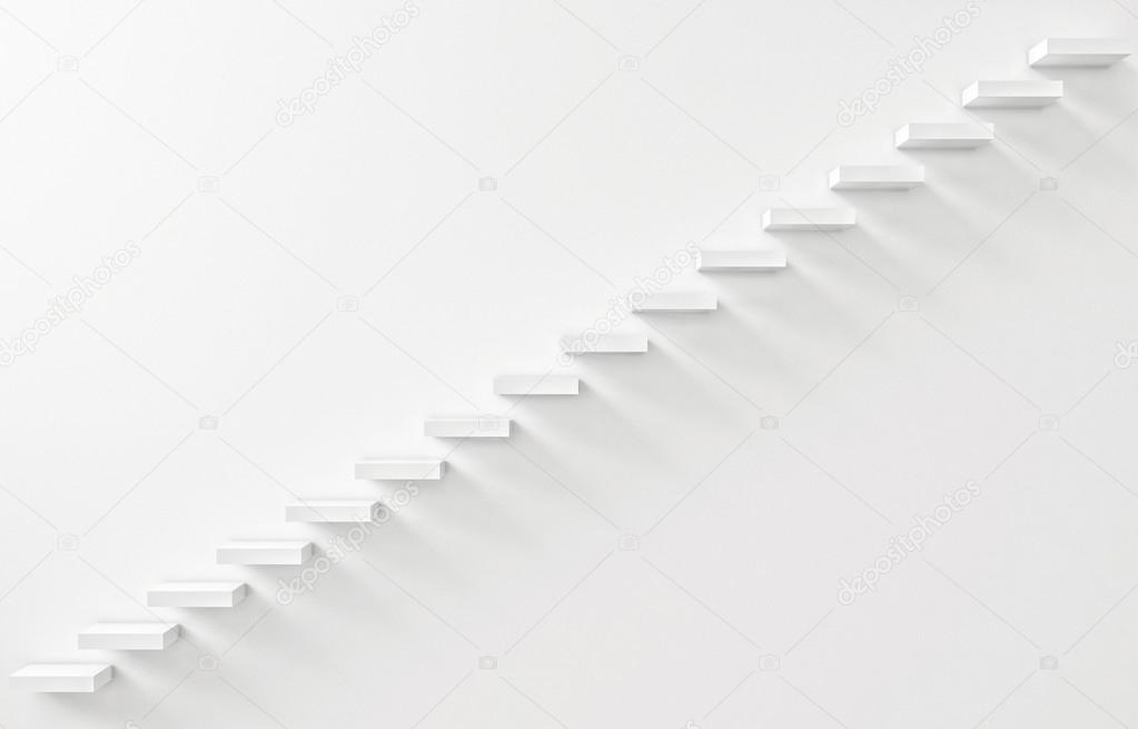 Stairs Rendered on the White Wall