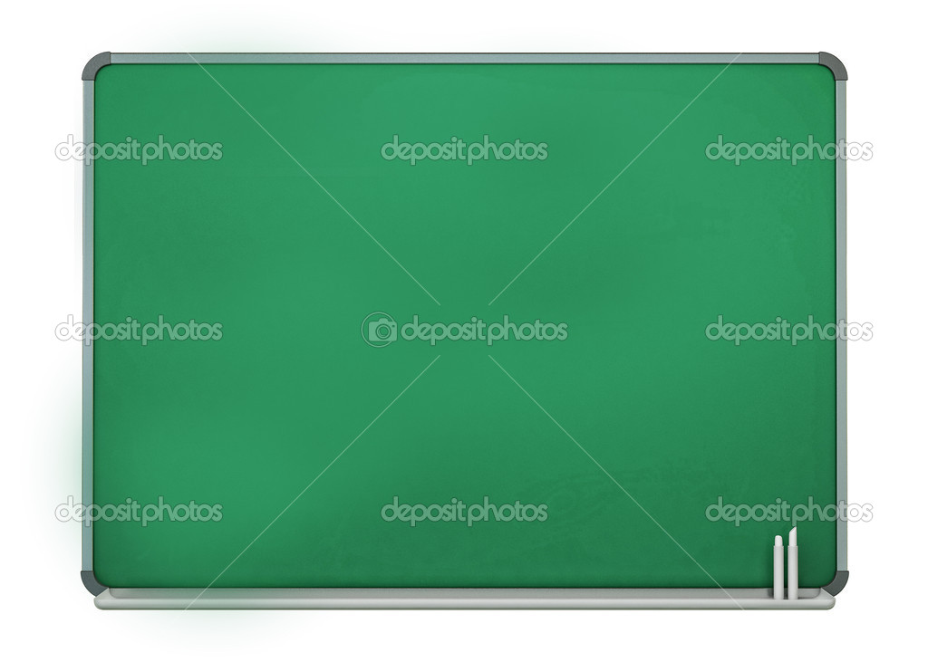 Blank Green Board Isolated on White Background