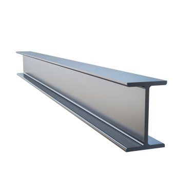 Beyaz arka plan üzerinde izole çelik profil