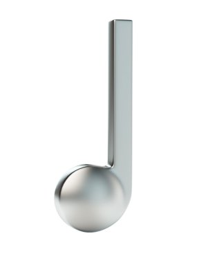 Beyaz arka plan üzerinde izole müzik Not çeyrek simgesi