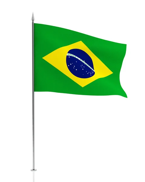 Bandeira Brasileira Isolada em Fundo Branco — Fotografia de Stock