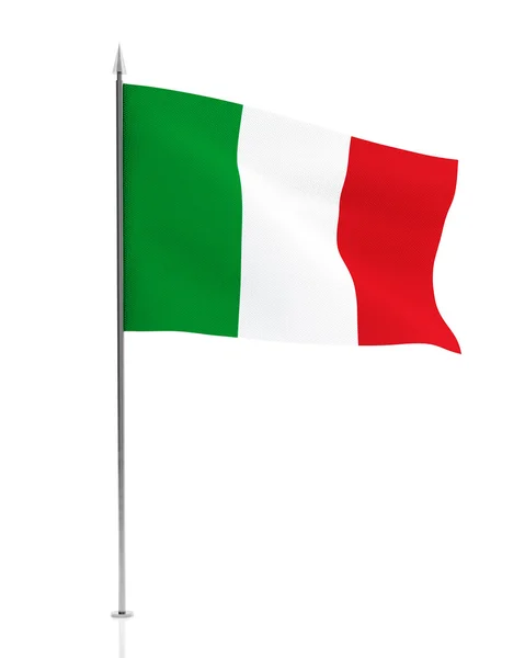 Bandiera italiana isolata su bianco — Foto Stock