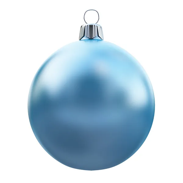 Bocina de Año Nuevo en blanco. Bola de Navidad azul . — Foto de Stock