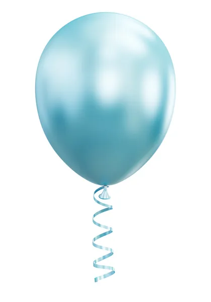Palloncino blu isolato su sfondo bianco — Foto Stock