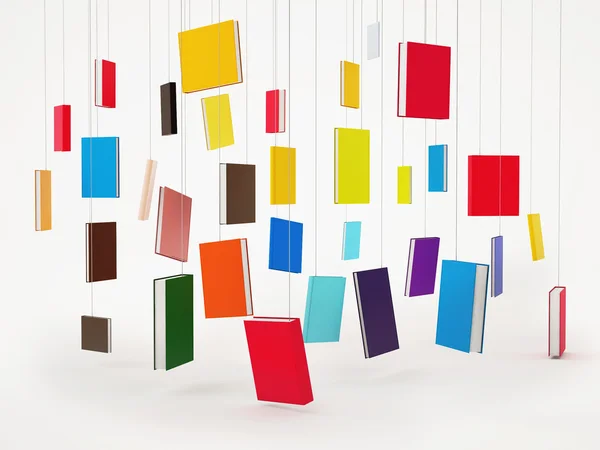 Begreppet hängande böcker, bakgrund — Stockfoto