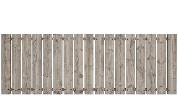 Dřevěný plot na bílém pozadí, staré panely — Stock fotografie