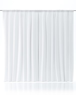 White Curtain Isolated On White clipart
