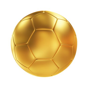 Beyaz arka plan üzerinde izole altın futbol topu
