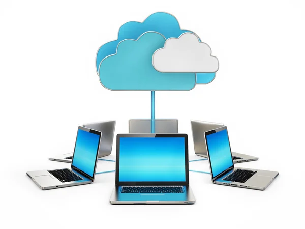 Cloud laptop data anslutning computing laptop — Stockfoto
