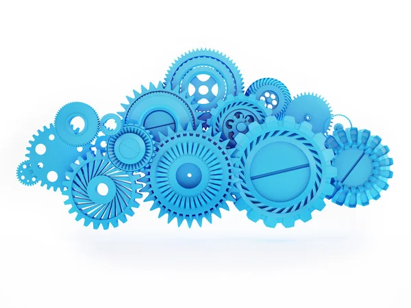 Cloud made of Gears, Mobile Cloud Computing — Stock Photo, Image