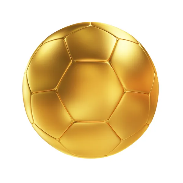 Ballon de football doré isolé sur fond blanc — Photo